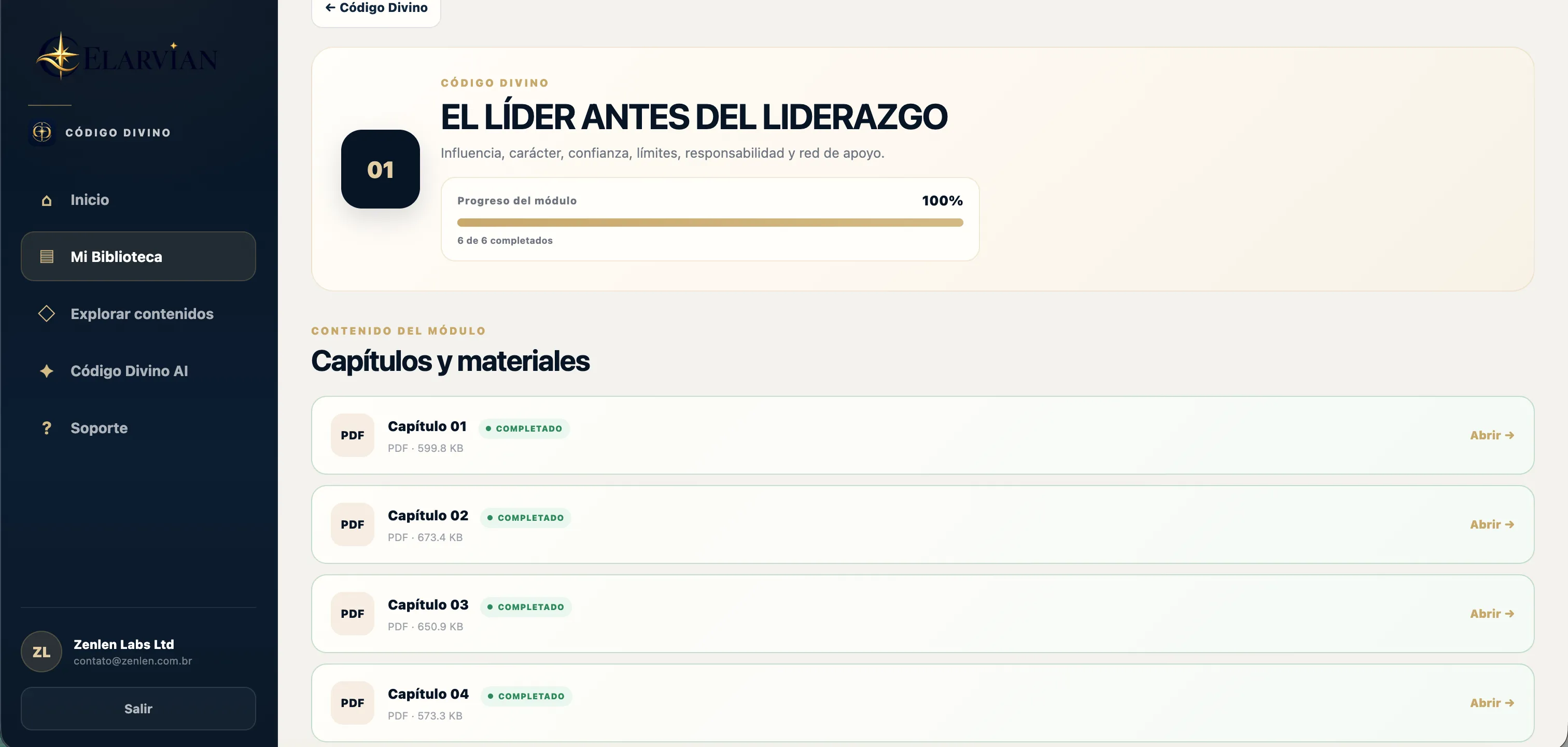 Capítulos y materiales
